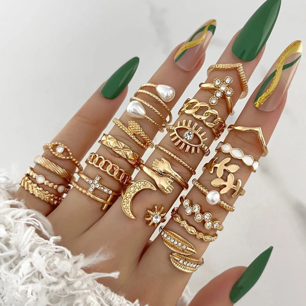 Chic Enamel Knuckle Ring Collection