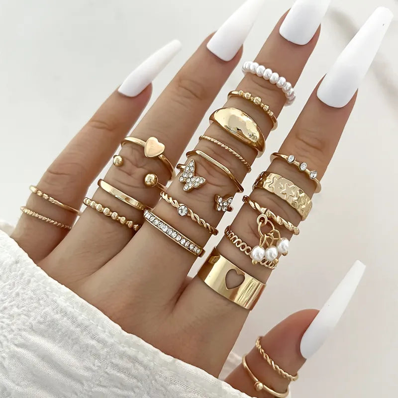 Chic Enamel Knuckle Ring Collection