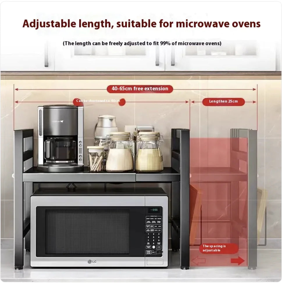 Extendable Kitchen Microwave Shelf