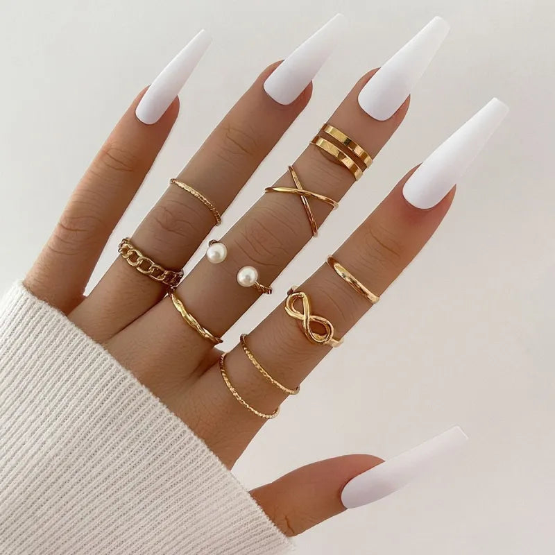 Chic Enamel Knuckle Ring Collection
