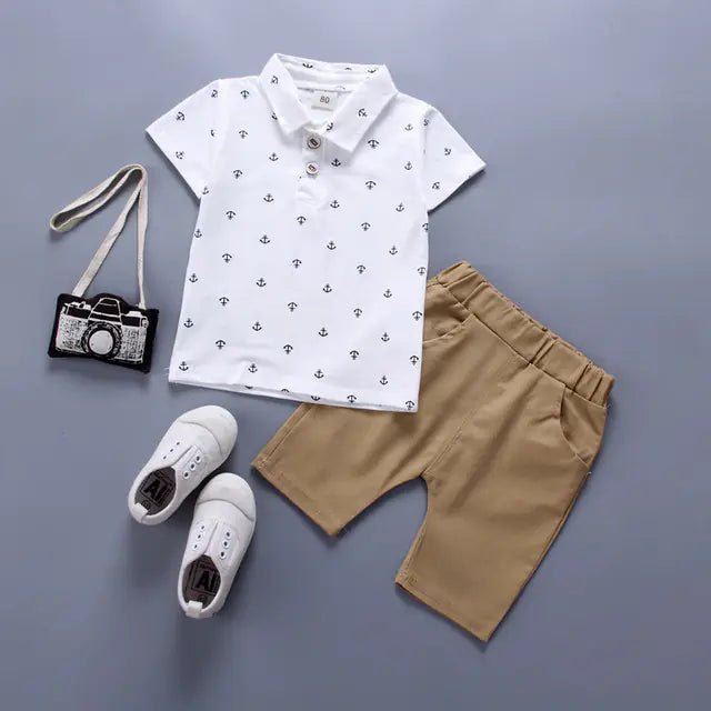 Boys' Summer Cotton Tee & Shorts Set