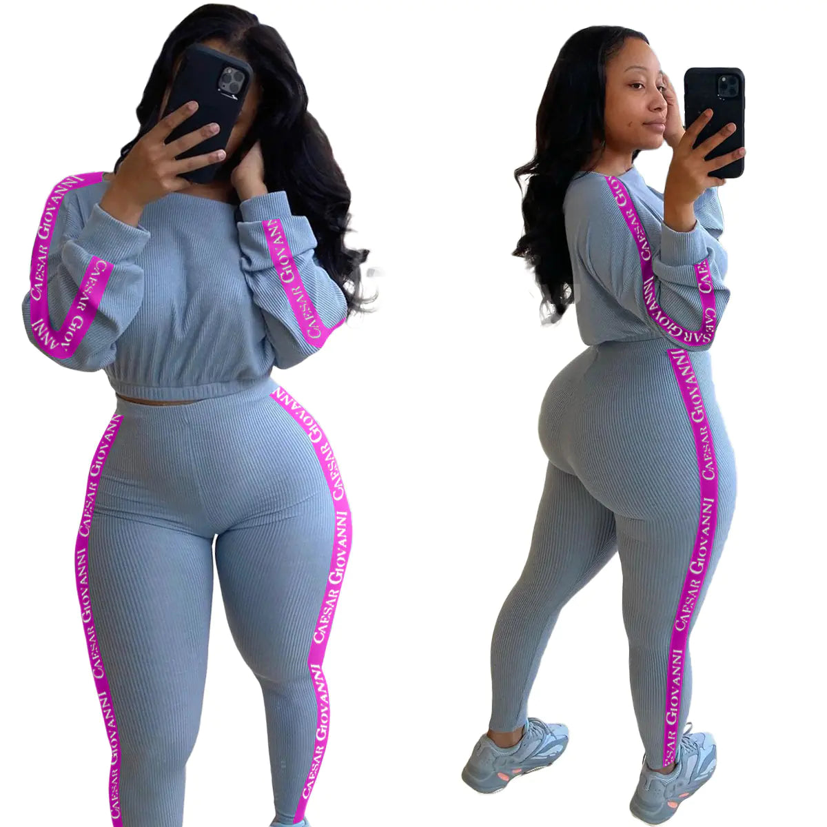 ALS213 Chic Ribbed Leisure Set in 6 Shades