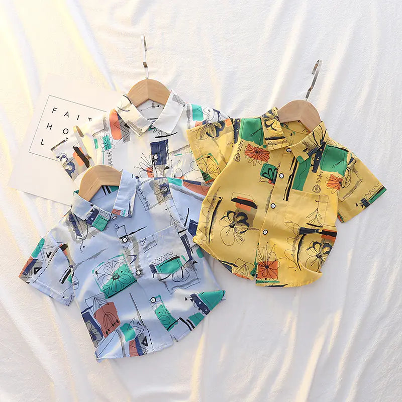 Boys' Summer Cotton Shirt Set