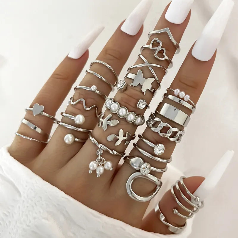 Chic Enamel Knuckle Ring Collection