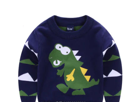 Boys' Versatile Dinosaur Sweater