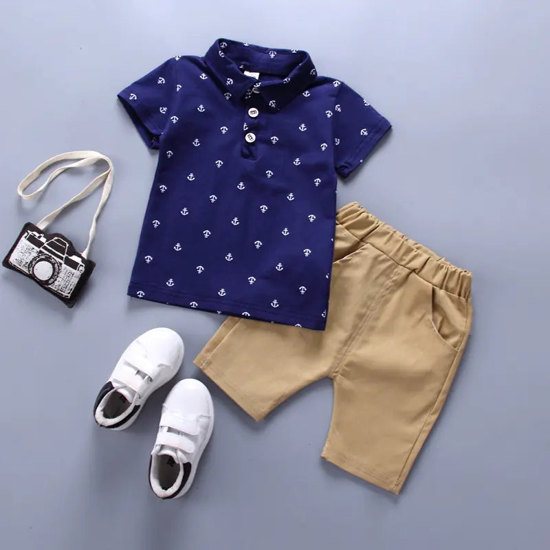 Boys' Summer Cotton Tee & Shorts Set