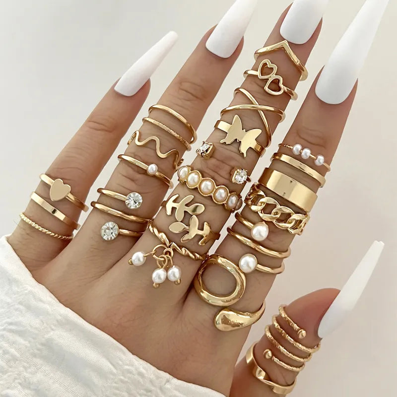 Chic Enamel Knuckle Ring Collection