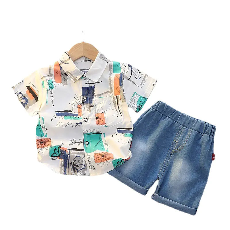 Boys' Summer Cotton Shirt Set