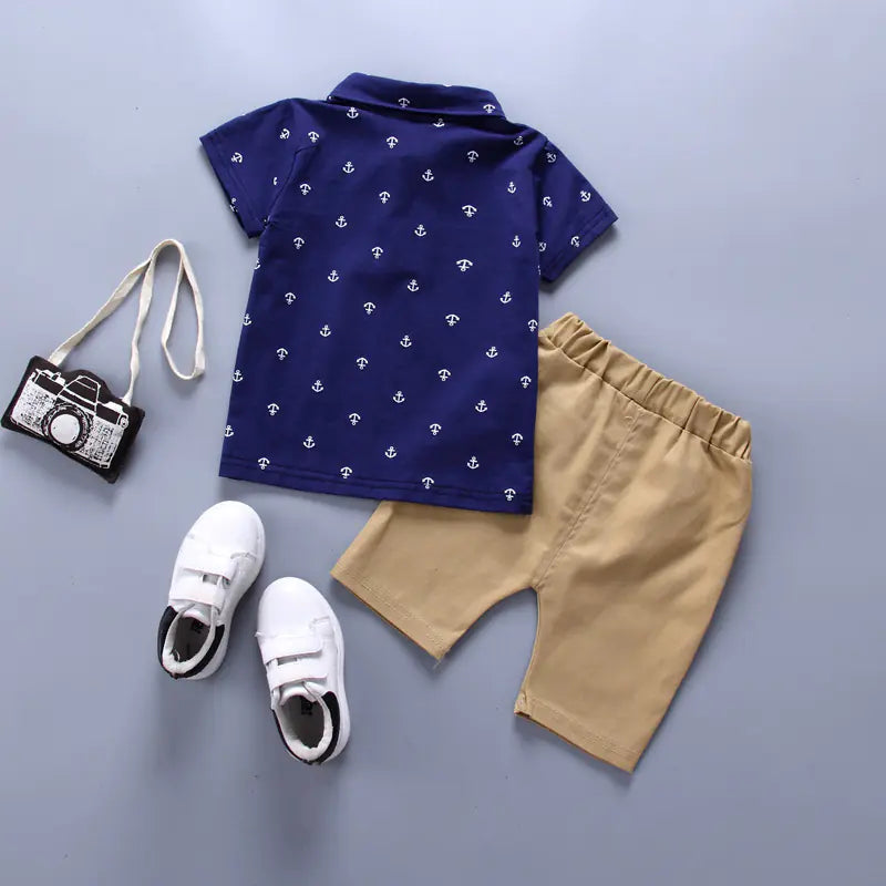 Boys' Summer Cotton Tee & Shorts Set