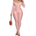 ChicHer 2 Piece Velvet Track Set - Pink