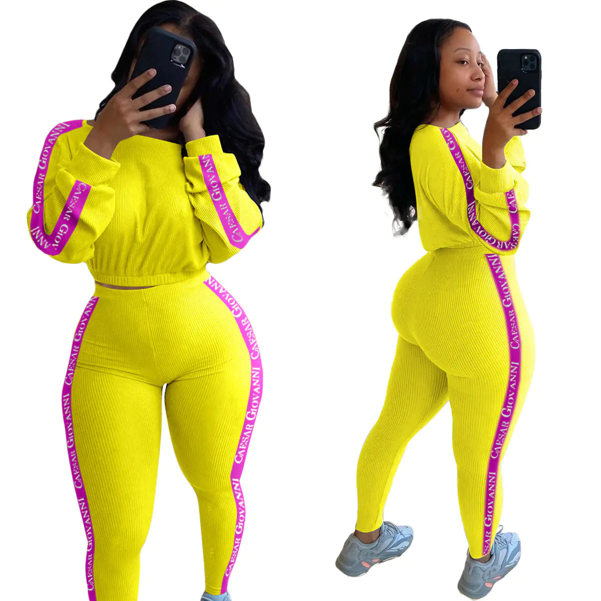 ALS213 Chic Ribbed Leisure Set in 6 Shades