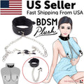 BDSM Leather Collar & Nipple Clamps Set