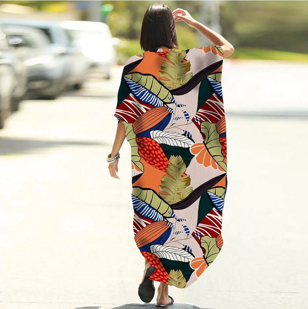 Chic Artsy Button-Down Dress